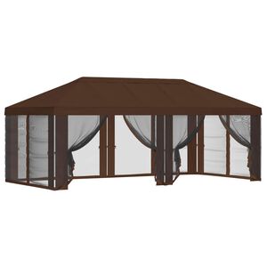 vidaXL Capa de Gazebo com Laterais 6 x 3 m Castanho Poli&eacute;ster 190