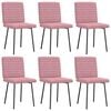 vidaXL Cadeiras de jantar 6 pcs veludo rosa