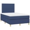 vidaXL Cama boxspring com colch&atilde;o 120x190 cm tecido azul
