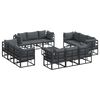 vidaXL Conjunto de Sof&aacute; de Jardim 13 unid. Preto Metal