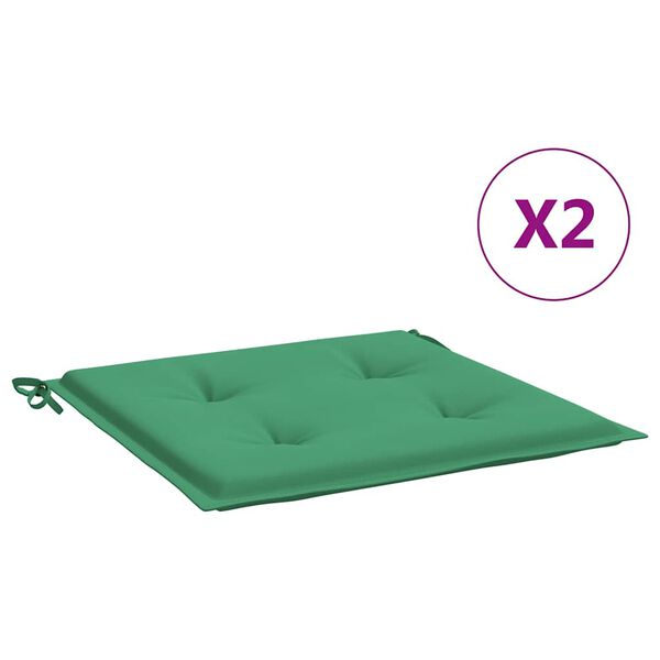 vidaXL Almofadões p/ cadeiras jardim 2pcs 40x40x4 cm oxford verde