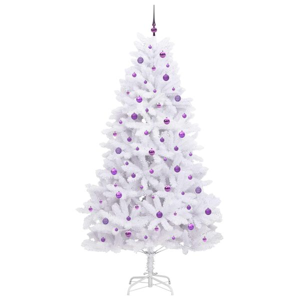 vidaXL &Aacute;rvore de Natal Articulada Artificial Branco 240 cm PVC e A&ccedil;o