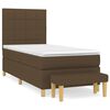 vidaXL Cama com molas/colch&atilde;o 90x200 cm tecido castanho-escuro