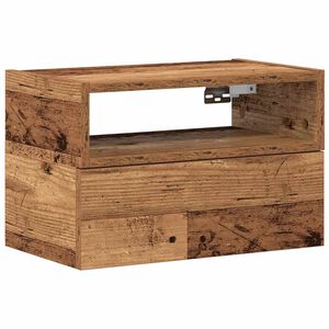 vidaXL Mesa de cabeceira de parede 45x26x28,5 cm cor madeira velha