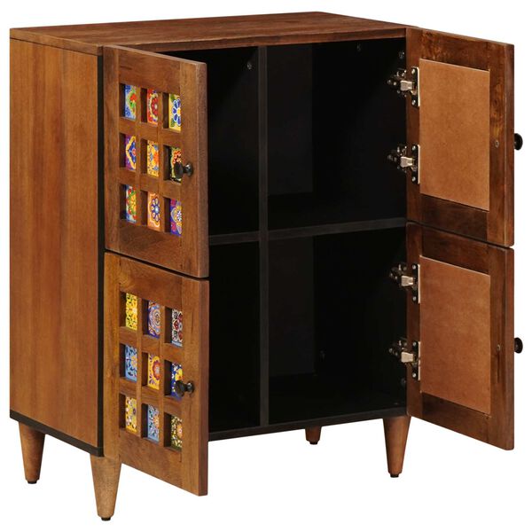 vidaXL Buffet Nogueira 60 x 33 x 75 cm Madeira de manga maci&ccedil;a