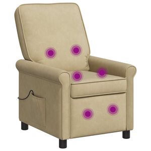vidaXL Poltrona de massagem reclin&aacute;vel Cinza Verde 69 x 95 x 101 cm