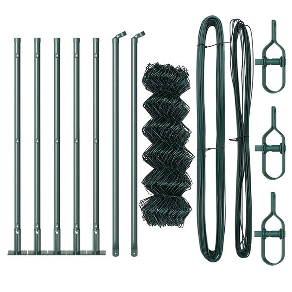 vidaXL Poste de Cerca Verde 10 x 0,4 m (malha 40 x 40 mm) A&ccedil;o e PVC