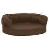 vidaXL Cama para c&atilde;es ergon&oacute;mica 60x42 cm aspeto linho castanho