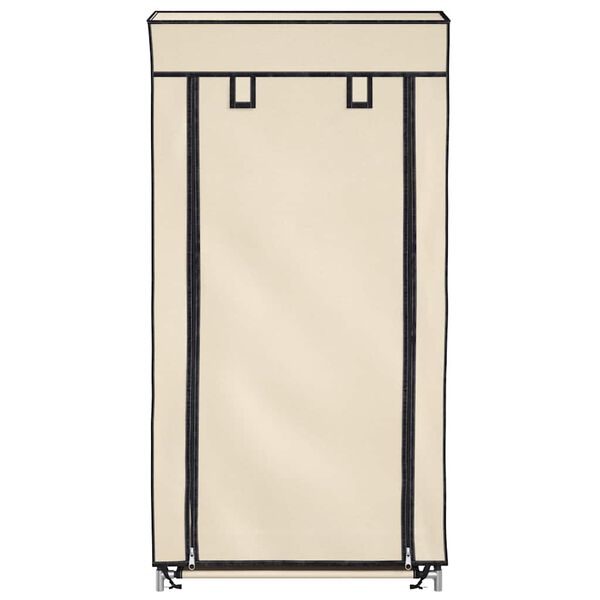 vidaXL Sapateira com cobertura 58x28x106 cm tecido cor creme