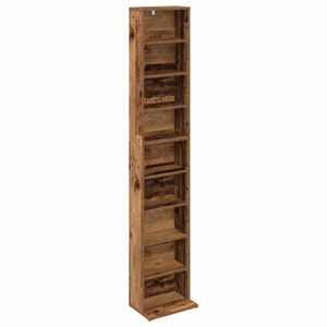 vidaXL Arm&aacute;rio para CD Madeira antiga 33 x 23,5 x 175 cm