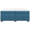 vidaXL Cama com molas/colch&atilde;o 200x200 cm veludo azul-escuro