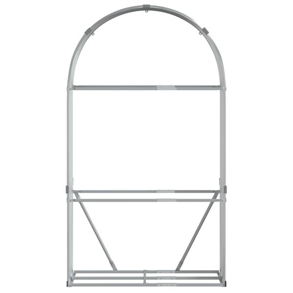 vidaXL Suporte de lenha 120x45x210 cm aço galvanizado prateado