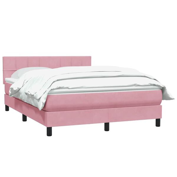 vidaXL Cama box spring com colch&atilde;o 160x210 cm veludo rosa