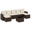 vidaXL 8 pcs conjunto sof&aacute;s de jardim c/ almofad&otilde;es vime PE castanho