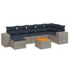 vidaXL Conjunto de sof&aacute; de jardim com 8 pe&ccedil;as e almofadas em rattan sint&eacute;tico cinza