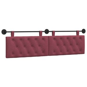 vidaXL Cabeceira Suspensa Vinho Vermelho 190 x 55 x 7 cm tecido