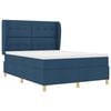 vidaXL Cama Box Springs com Colch&atilde;o Cinza Escuro 90x190 cm Azul tecido