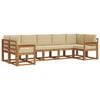 vidaXL Conjunto de Sof&aacute;s para Exterior 7 unid. Natural e Bege