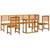 vidaXL Conjunto Bistro de Jardim 6 pcs Castanho