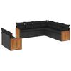 vidaXL 9 pcs conjunto de sof&aacute;s p/ jardim c/ almofad&otilde;es vime PE preto