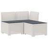 vidaXL Sof&aacute; de Jardim 3 Lugares com Almofadas visual Rattan PP Branco