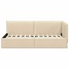 vidaXL Estrutura de Cama de Canto Creme 90 x 190 cm tecido