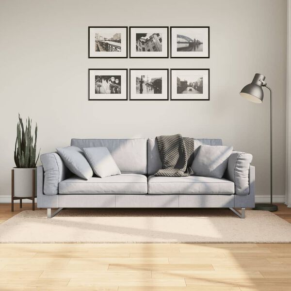 vidaXL Tapete pelo curto macio e lav&aacute;vel HUARTE 100x200 cm bege