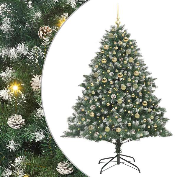 vidaXL &Aacute;rvore de Natal Artificial Verde 180 cm PVC, Pl&aacute;stico e A&ccedil;o