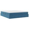 vidaXL Cama com arruma&ccedil;&atilde;o e colch&atilde;o Azul Escuro 200 x 200 cm Veludo
