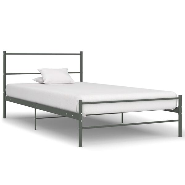 vidaXL Estrutura de cama 100x200 cm metal cinzento