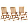vidaXL Cadeiras de jardim reclin&aacute;veis 3 pcs madeira de ac&aacute;cia maci&ccedil;a