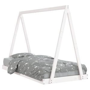 vidaXL Estrutura de cama infantil 90x190 cm pinho maci&ccedil;o branco