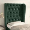 vidaXL Cabeceira de cama c/ abas veludo 83x23x118/128 cm verde-escuro
