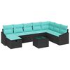 vidaXL Conjunto de Sof&aacute; de Jardim 9 unid. vime PE