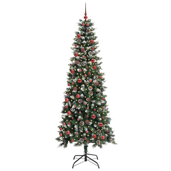vidaXL &Aacute;rvore de Natal Artificial Verde 210 cm PVC, Pl&aacute;stico e A&ccedil;o