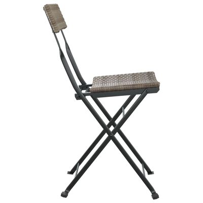 vidaXL Cadeiras de bistrô dobráveis 2 pcs vime PE e aço cinzento