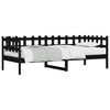 vidaXL Sof&aacute;-cama 90x190 cm madeira de pinho maci&ccedil;a preto
