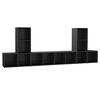 vidaXL 5 pcs conjunto m&oacute;veis de TV derivados madeira cinza brilhante