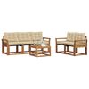 vidaXL Conjunto de Sof&aacute;s para Exterior 6 pcs Natural e Bege