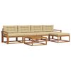 vidaXL Conjunto de Sof&aacute;s para Exterior 6 pcs Natural e Bege