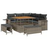 vidaXL Conjunto de Sof&aacute; de Jardim com almofada 8 pcs Cinzeto vime PE