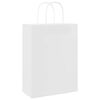 vidaXL Sacos de papel 50 unid com al&ccedil;as branco 26x12x35 cm