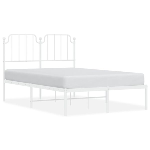 vidaXL Estrutura de cama com cabeceira 120x190 cm metal branco