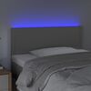 vidaXL Cabeceira de cama c/ LED 80x5x78/88cm couro artificial cinzento
