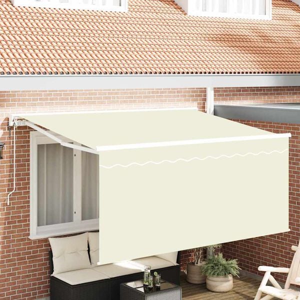vidaXL Toldo Retr&aacute;til Creme 300 x 200 cm Poli&eacute;ster e Alum&iacute;nio