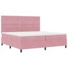 vidaXL Cama Box com colch&atilde;o com cabeceira Rosa 200 x 200 cm tecido