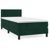 vidaXL Cama com molas/colch&atilde;o 80x200 cm veludo verde-escuro