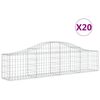 vidaXL Cestos gabi&atilde;o arqueados 20pcs 200x30x40/60 cm ferro galvanizado