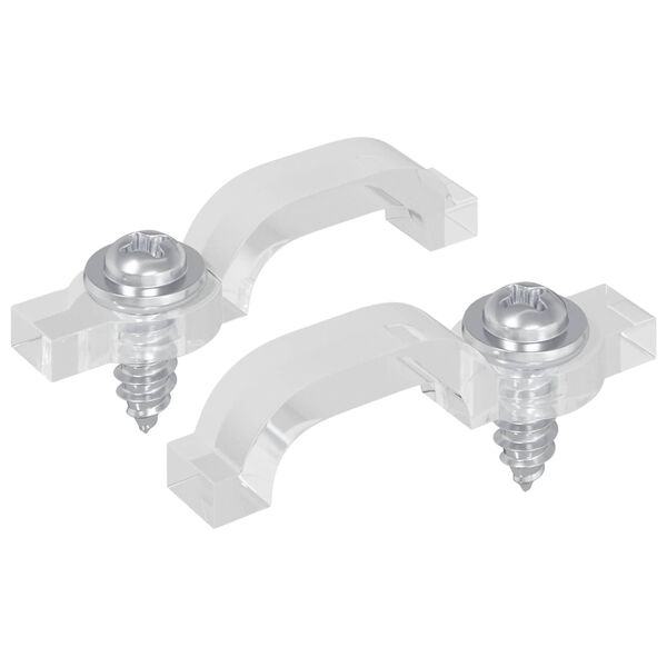 vidaXL Clipes de faixa LED 2 pcs Transparente 23,8 x 7,3 x 4,3 mm