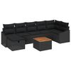 vidaXL Conjunto de Sof&aacute; de Jardim 8 unid. Preto Rattan Sint&eacute;tico